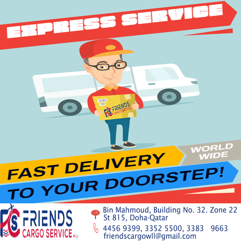 Fast, easy, and affordable door-to-door service in Qatar

Friends Cargo Service wll.
Bin Mahmoud St, Building No:32
Zone: 22, St: 815 - Doha, Qatar
974 3352 5500 | 974 3383 9663

sales@friendscargoservice.com
#doortodoorservice #cargo #fastdelivery #deliveryserviceavailable🌍🚗🛫