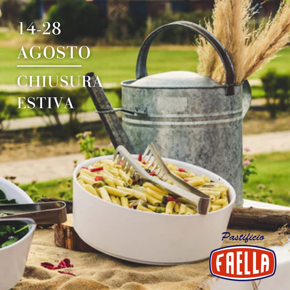 🏖️Il #PastificioFaella osserverà il tradizionale periodo di chiusura estiva dall'14 al 28 agosto.

Per questo motivo gli ordini online effettuati da lunedi 8 agosto saranno spediti a partire dal 29 Agosto.

#buonevacanze