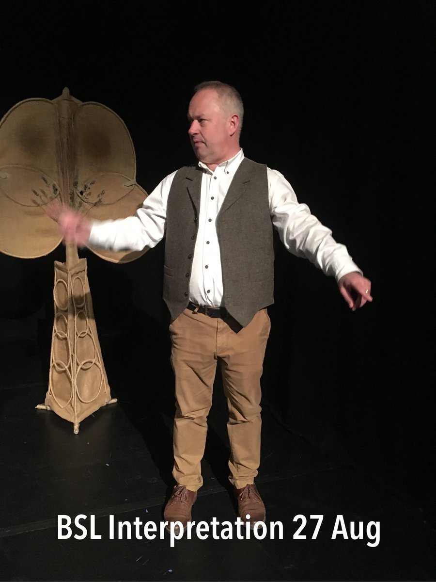 PuppetStateThtr's tweet photo. Yes! A multi-sensory storytelling treat for d/Deaf audiences on 27 Aug. The wonderful @paulbelmontesli will again be in suitably period - and Puppet State on-brand - attire to sign one performance of The Man Who Planted Trees. 🌲 🌳 🐕 🎭 #BSL #edfringe #deafcommunity #Ddeaf https://t.co/b4Y6NAHaZ5