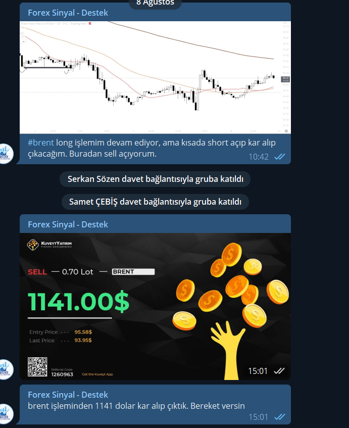 Sabah açtığımız #brent işleminden güzel kar alıp çıktık. Değerlendirenlere Allah bereket versin. 🌸