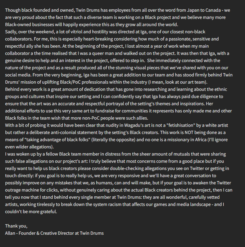 An announcement by our founder on the recent Twitter backlash against one of our artists.