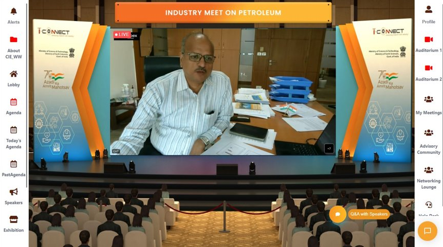 i_Connect75's tweet photo. Here is a peek into today's @i_Connect75 online event #3 - Industry Meet on Petroleum.

#iconnect75 #AzadiKaAmritMahotsav #CSIR https://t.co/hDLGh13DOx