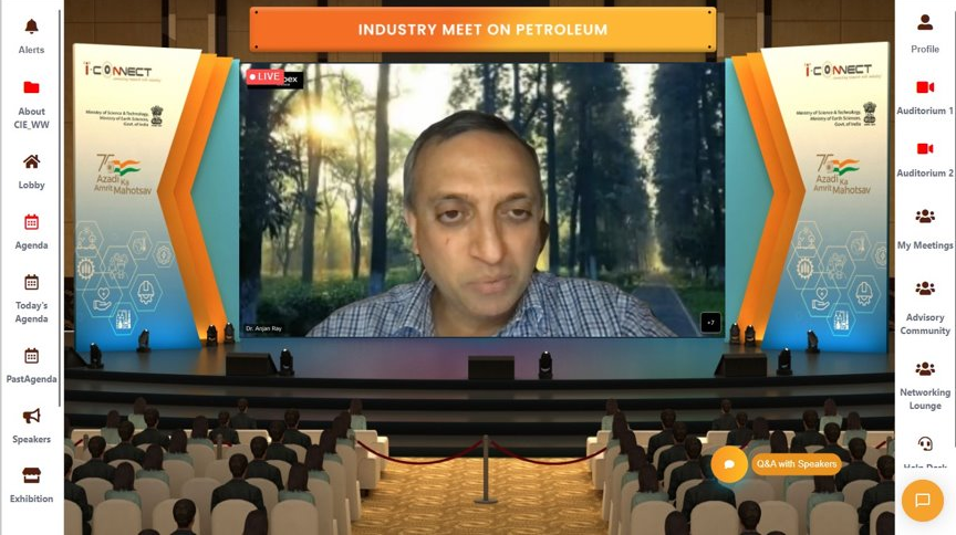 i_Connect75's tweet photo. Here is a peek into today's @i_Connect75 online event #3 - Industry Meet on Petroleum.

#iconnect75 #AzadiKaAmritMahotsav #CSIR https://t.co/hDLGh13DOx