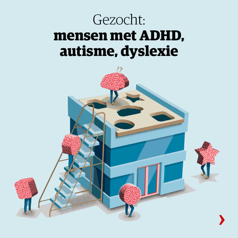 nrc's tweet photo. Mensen met een ‘neurodivergent brein’ (zoals ADHD, dyslexie of hoogbegaafdheid) hebben kwaliteiten die anderen niet hebben. Heel nuttig voor bedrijven, zeggen experts.