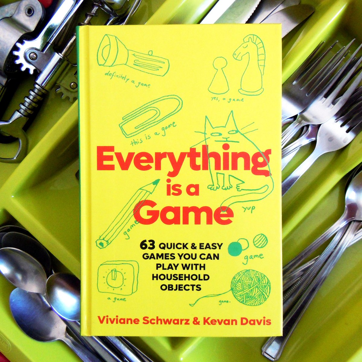 A book I wrote with @vivschwarz is out soon: rules for games that can be played entirely with household objects. A few classic parlour games and a lot of weird invented ones. Everything is a Game. Available on the 18th from wherever you get your books. hachette.co.uk/titles/viviane…