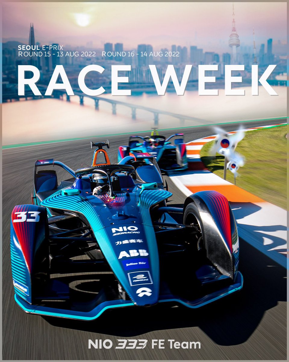 The season 8 finale is upon us.. This is the last show of Gen2, and also the 100th race of @FIAFormulaE . The excitement is palpable, let’s do this 🇰🇷💙🙌 #NIO333FE #RaceWeek #MondayMotivation #AlwaysForward