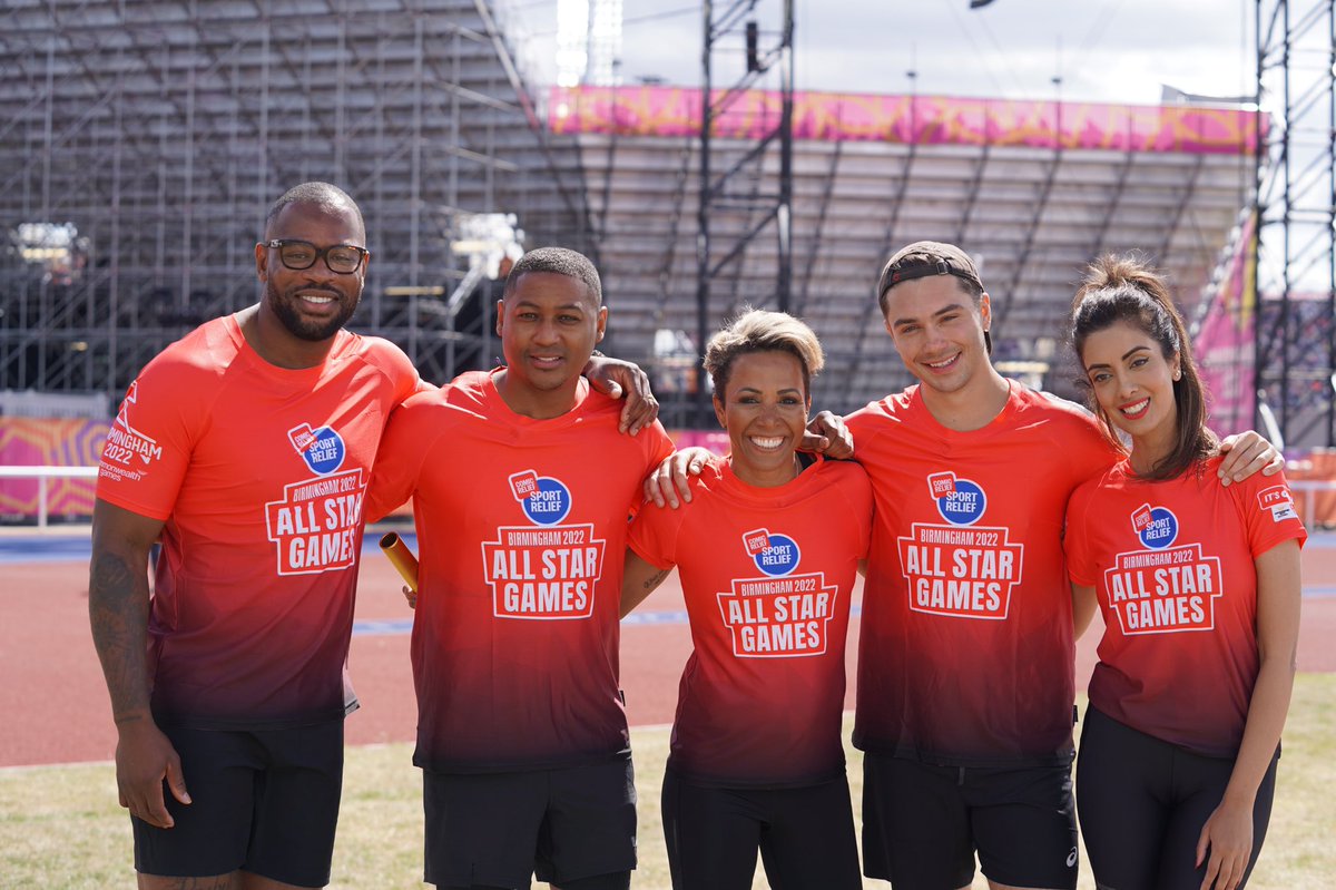 I can’t believe I did this but I did! It’s all about ‘Sport Relief All Star Games’ tonight at 7pm on @BBCOne loved being part of Team Red and actually running (well trying to) at Alexander Stadium! Haha was so much fun! 🏃‍♀️#sportrelief