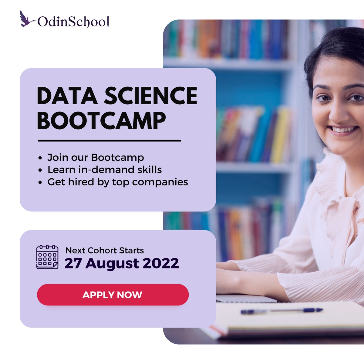 odin_school's tweet photo. The demand for Data Science has been rising rapidly because of its advancing technology and the production of enormous amounts of data. 

Join our Data Science Bootcamp and upskill your career.
Apply Now - https://t.co/YgHt5tgwgB
Cohort starts on 27 August 2022.

#OdinSchool https://t.co/OcSxcOhuPZ