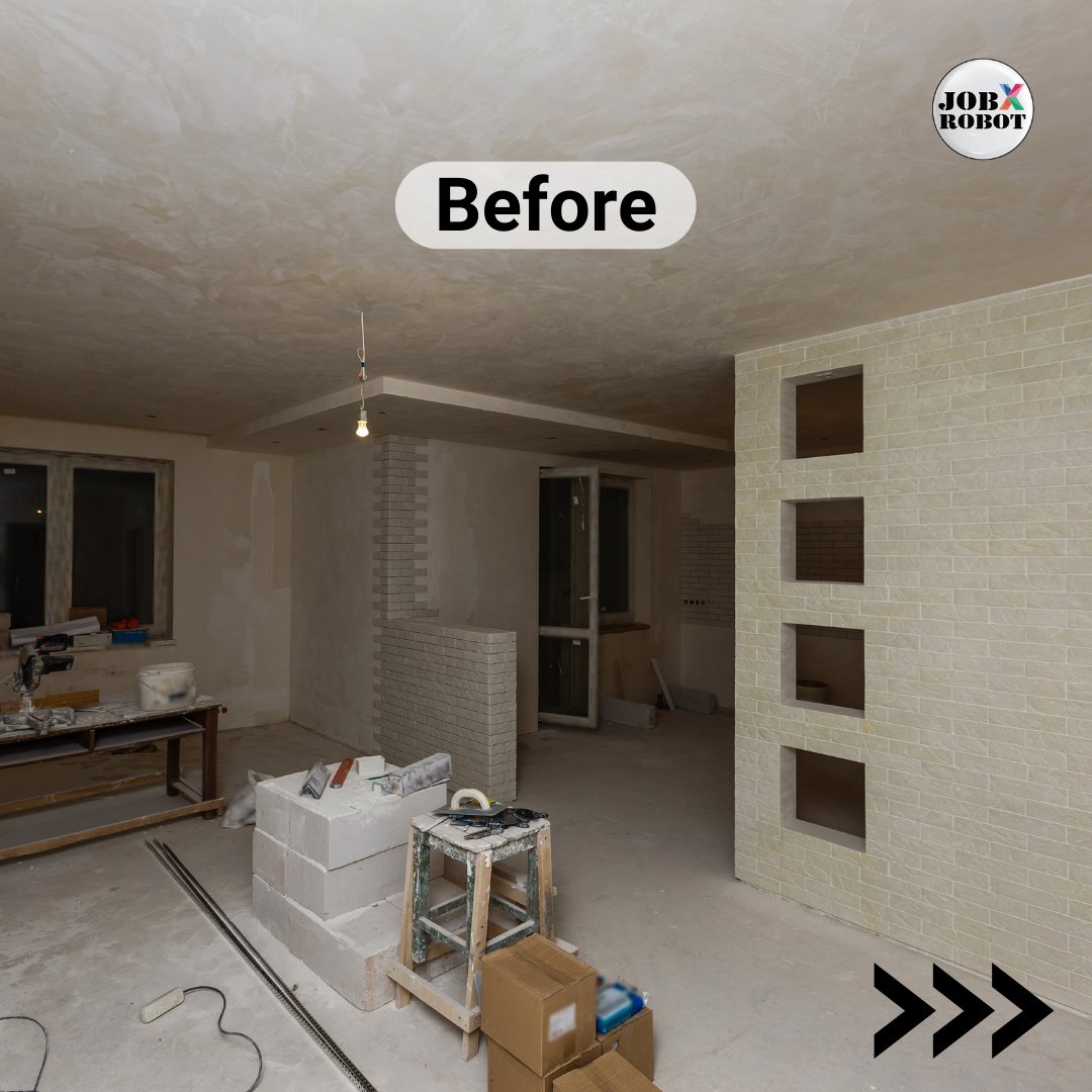JobXRobot's tweet image. We make the renovation process an enjoyable and seamless experience for you. Let us help you design and renovate the kitchen, bathroom or any other space you have in mind. Call us today to schedule your consultation.  #beforeandafterinteriors #homerenovationproject  #JobXRobot