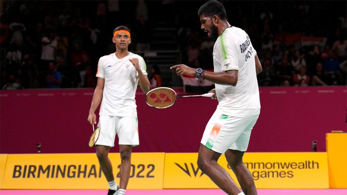 hmntofficial's tweet photo. Heartiest Congratulations 
@satwiksairaj and @Shettychirag04 on winning GOLD🥇medal in Men's Doubles #Badminton 🏸at #CWG2022 . https://t.co/YuAKwz1M2x