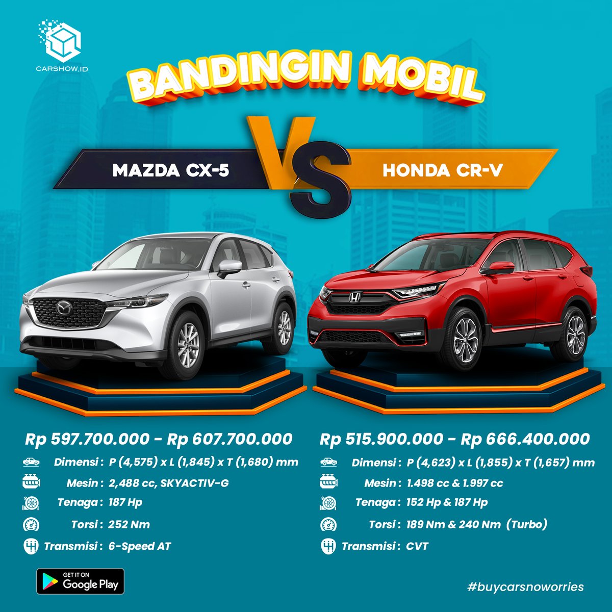 CarshowId's tweet photo. Bandingin Mobil!!
Hyundai Creta VS Honda HR-V

di antara mobil ini kalian pilih yang mana? kasih jawabannya di komentar, dan komen juga mobil apa yang kalian akan bandingkan...

#hyundai #honda #hyundaicreta #hondahrv https://t.co/oxO2JQqI5L