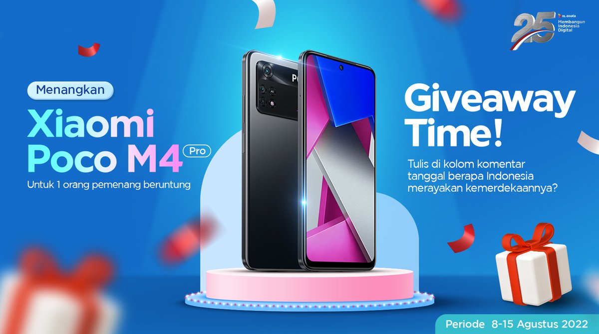Menyambut hari kemerdekaan tanggal 17 Agustus nanti,  ikutan giveaway, caranya:
1. Follow @XLAxiata_Tbk
2. Tulis jawaban di kolom komentar dan gunakan hastag #JadiLebihBaik
3. Like &amp; retweet untuk tanda kamu sudah ikutan

Semoga kamu beruntung ya!