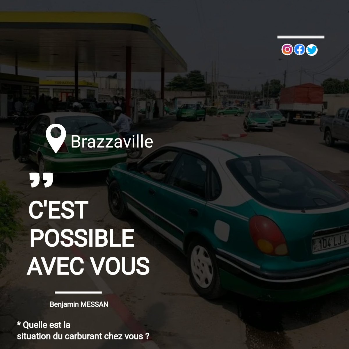 benjamin_messan's tweet photo. #La_Pénurie de #Carburant perdure toujours... Quelle sont les mesures nécessaires du gouvernement face à ce fléau ?
#Cest
#Possible
#Avec_vous https://t.co/9KDjVobLxk