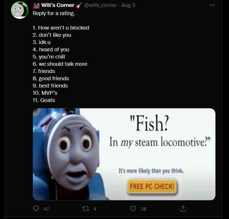 You're a train addict