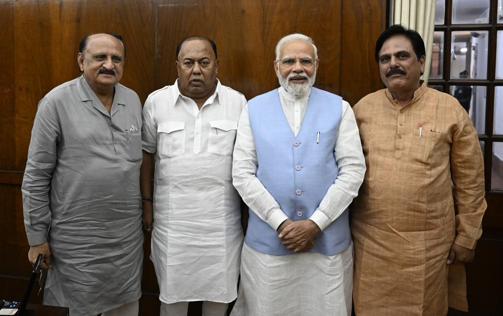 Naresh Rawal and Rajubhai Parmar call on PM Narendra Modi in Delhi