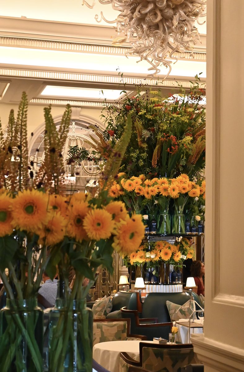 Happy Monday from Mayfair 👋🏻 how fitting that we are decked with cheery blooms from @mcqueensflowers as it’s going to be ☀️☀️☀️ all week #heatwave #londoninthesun #summerinthecity #august #claridges 😎