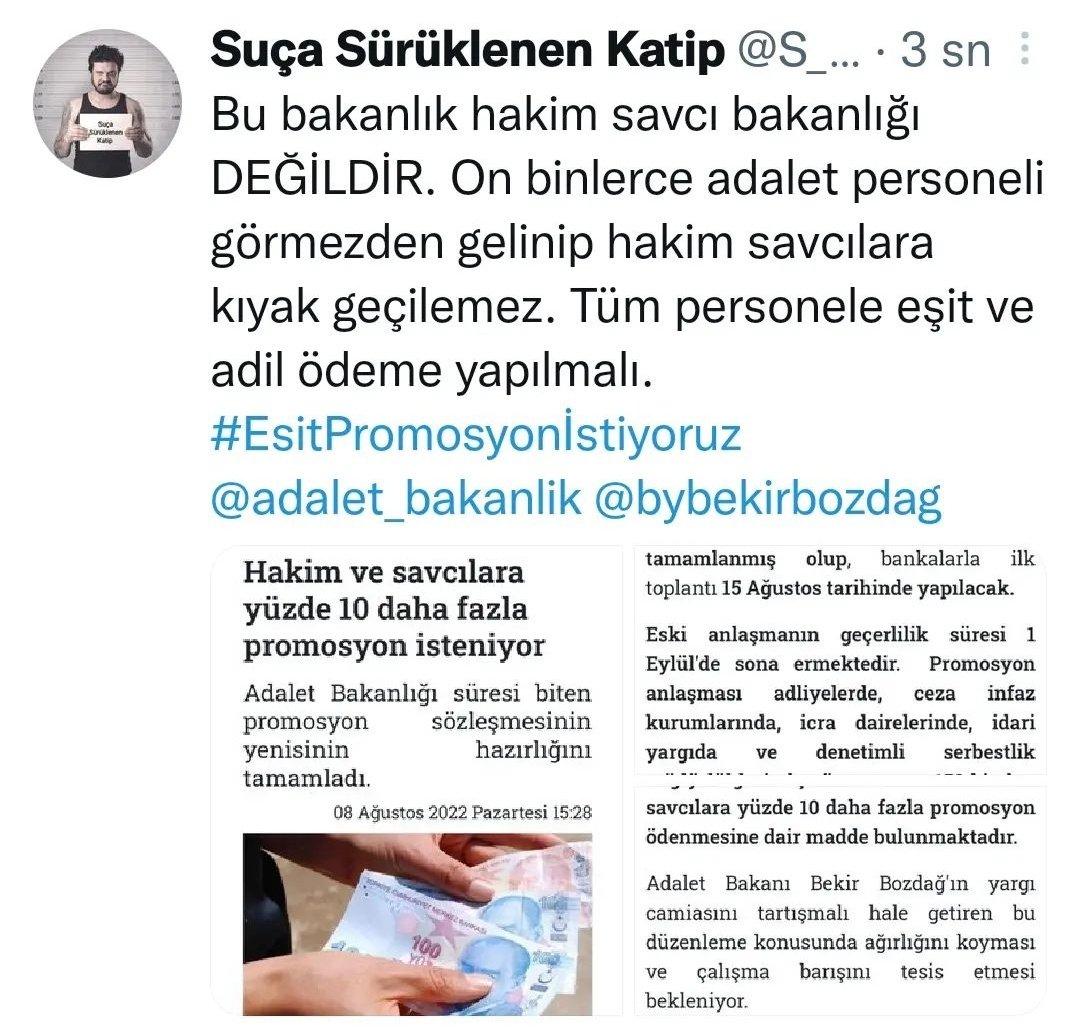 #EsitPromosyonİstiyoruz @adalet_bakanlik @bybekirbozdag