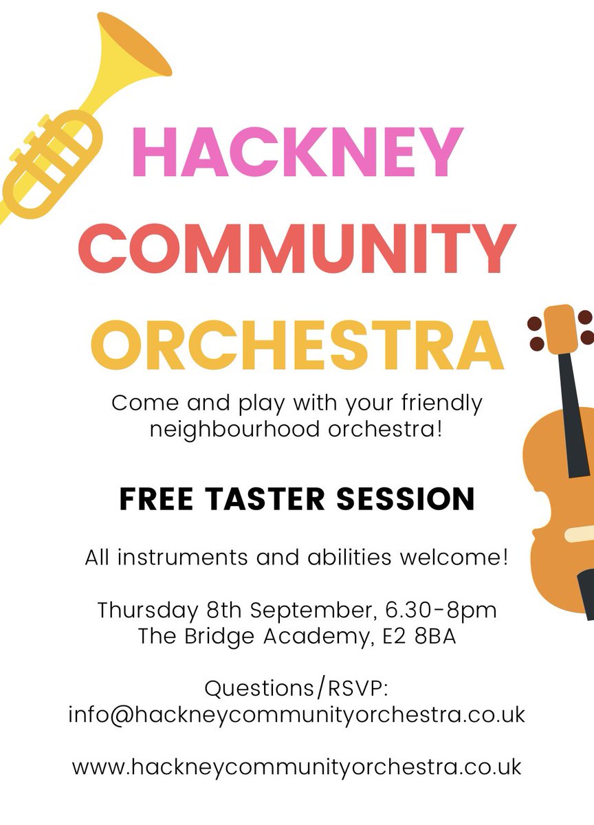 If you have recently returned to learning an instrument and would like to make music with other like minded adult returners, why not join the Hackney Community Orchestra?