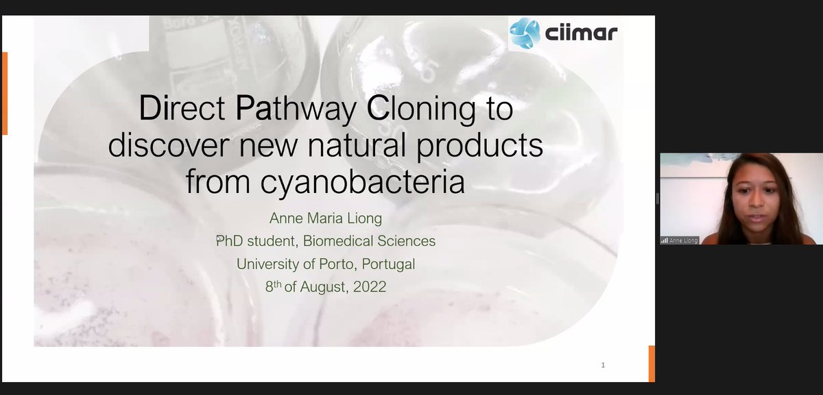 leao_lab's tweet photo. @leao_lab Virtually goes to #China: our PhD student @AnneMLiong got invited to give a talk at the "6th International Symposium on Phytochemicals in Medicine and Food (6-ISPMF)" Hangzhou, China. She presented #DiPaC to discover new #naturalProducts from #Cyanobacteria 🤩💪. https://t.co/EbHHC5EHVj