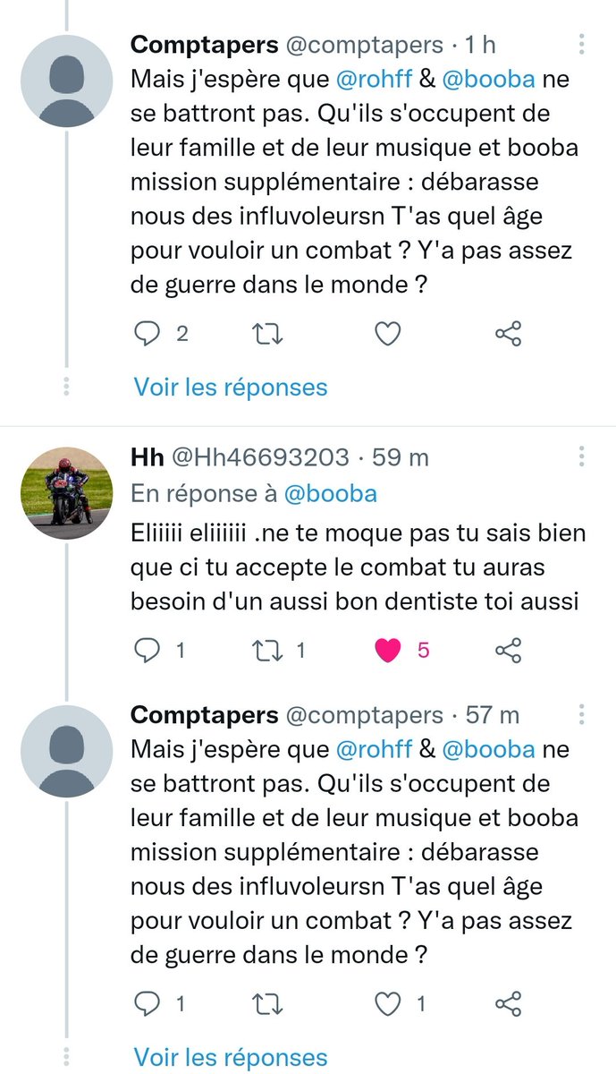 CryptoM51461349's tweet photo. @comptapers @booba @rohff Normal les bots de booba pour éviter le combat contre @rohff  ? Rohff https://t.co/3ekQ3SAlj7