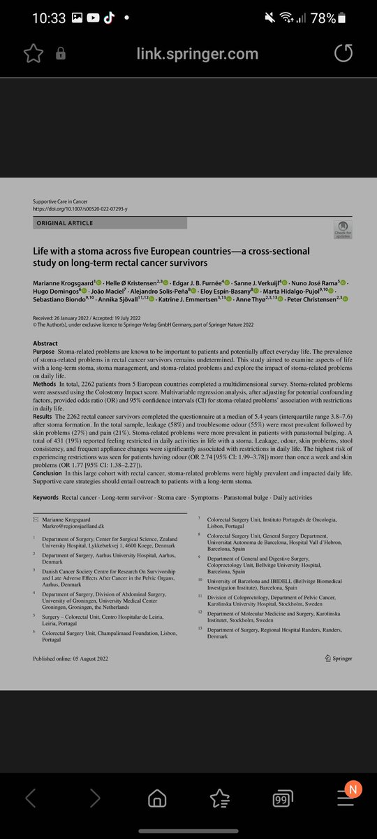 AUHsurgery (@auhsurgery) on Twitter photo From #Denmark to the world! Life with a stoma across 5 countries, published and available: pubmed.ncbi.nlm.nih.gov/35930059/
<a href="/nlavellaneda/">Nicolas Avellaneda</a> <a href="/PeterCh12345/">Peter Christensen</a> <a href="/yazmaeda/">Yasuko Maeda</a> <a href="/latamccr/">Cx Colorrectal Colaborativa LATAM</a> <a href="/Region_Midt/">Region Midtjylland</a> <a href="/LeneHjerrild/">Lene Hjerrild Iversen</a> <a href="/DuelundJakobsen/">Jakob Duelund-Jakobsen</a> <a href="/QDenost/">Quentin Denost</a> <a href="/eloiespin/">Eloy Espín</a> <a href="/DrJamesGlasbey/">James Glasbey 🇪🇺</a> <a href="/escp_tweets/">European Society of Coloproctology</a> <a href="/SurgJournal/">SURGERY Journal</a> From #Denmark to the world! Life with a stoma across 5 countries, published and available: pubmed.ncbi.nlm.nih.gov/35930059/
<a href="/nlavellaneda/">Nicolas Avellaneda</a> <a href="/PeterCh12345/">Peter Christensen</a> <a href="/yazmaeda/">Yasuko Maeda</a> <a href="/latamccr/">Cx Colorrectal Colaborativa LATAM</a> <a href="/Region_Midt/">Region Midtjylland</a> <a href="/LeneHjerrild/">Lene Hjerrild Iversen</a> <a href="/DuelundJakobsen/">Jakob Duelund-Jakobsen</a> <a href="/QDenost/">Quentin Denost</a> <a href="/eloiespin/">Eloy Espín</a> <a href="/DrJamesGlasbey/">James Glasbey 🇪🇺</a> <a href="/escp_tweets/">European Society of Coloproctology</a> <a href="/SurgJournal/">SURGERY Journal</a>