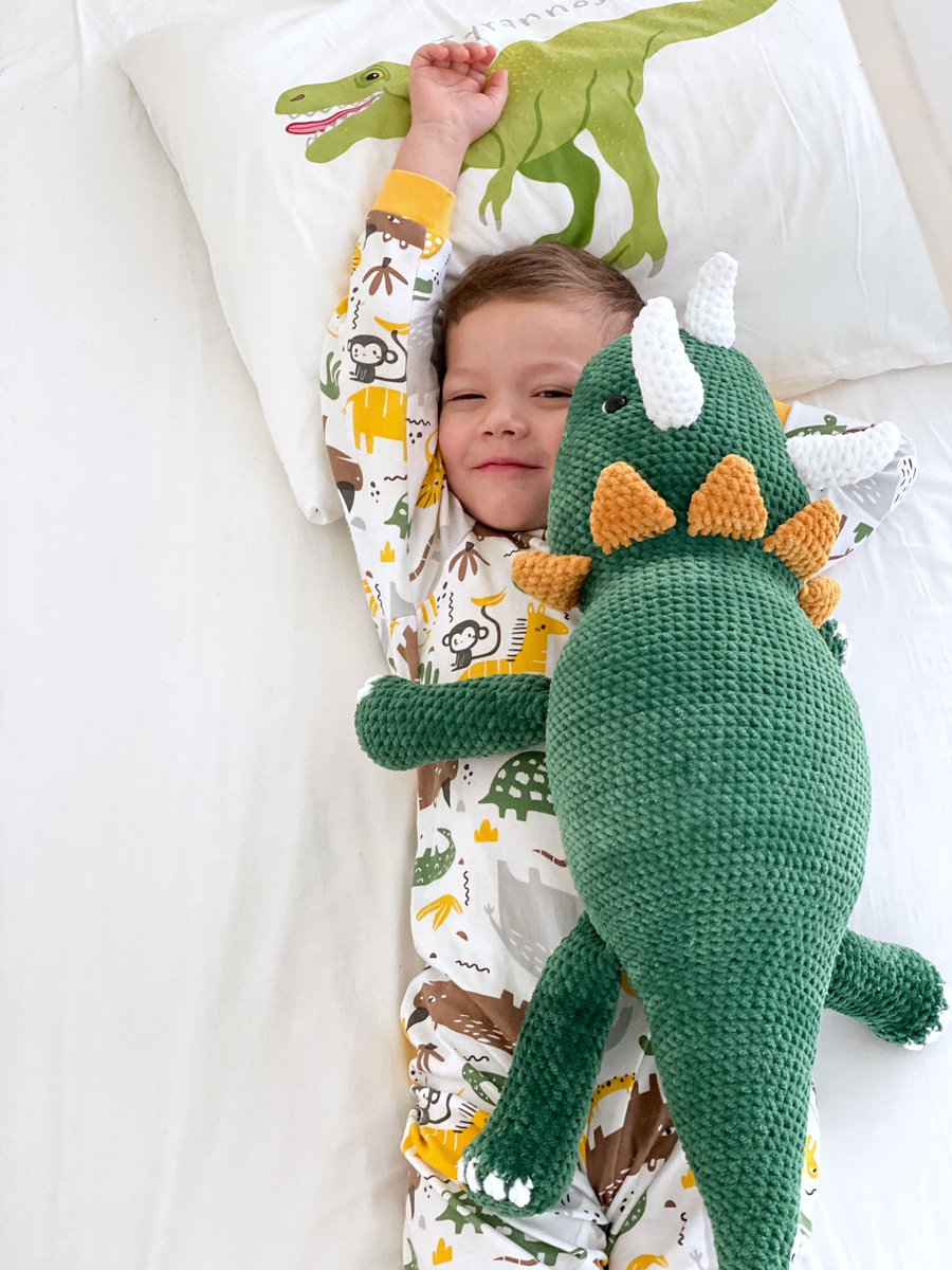 KamburMarina's tweet image. My son is a fan of big dinosaurs 🦖. And I made his dream come true ❤️
Pattern is here etsy.com/listing/126624…
Or here ravelry.com/patterns/libra… #plushpattern #crochetpatterns #amigurumipattern #crochetplush #plushies #dinosaur #plushdino #triceratops
