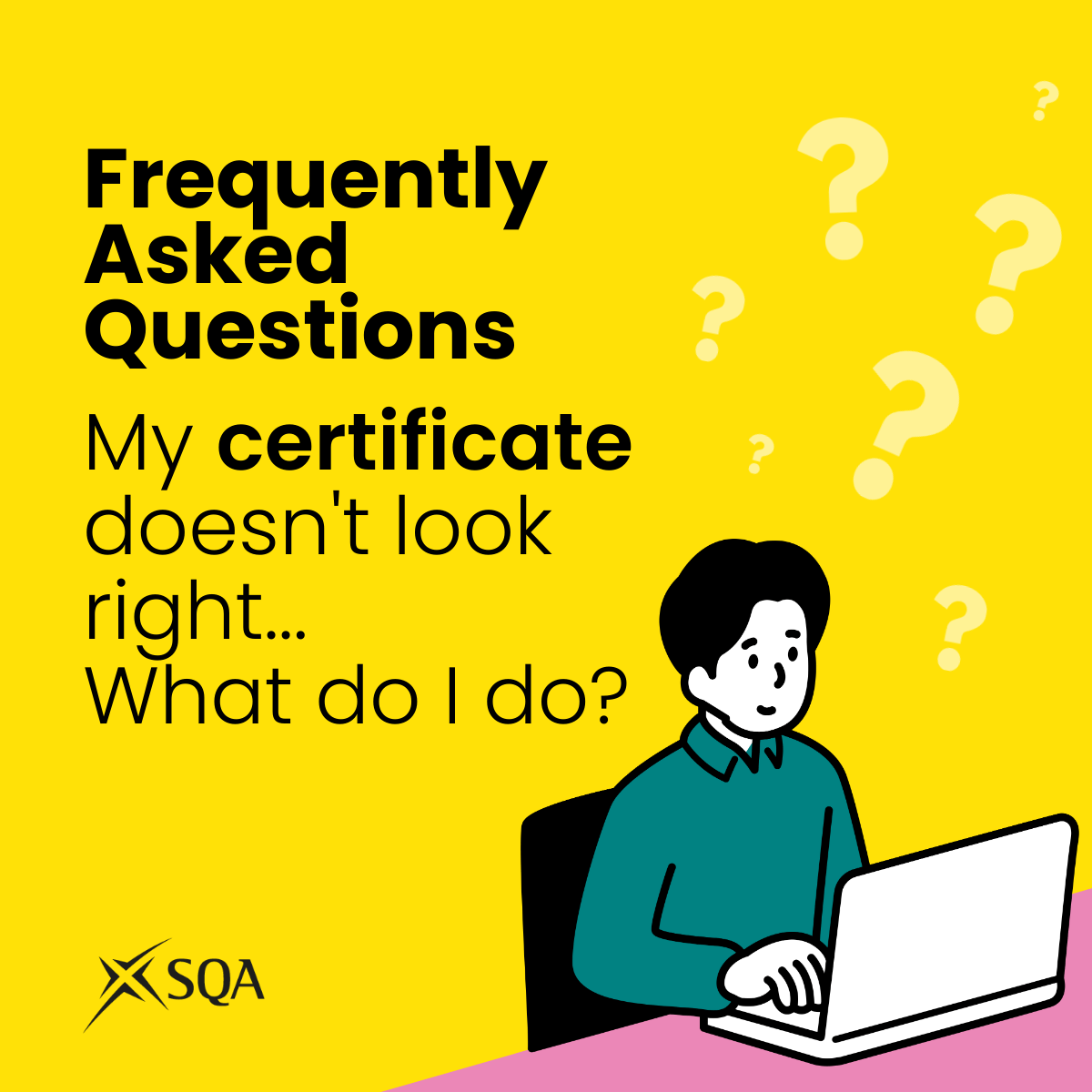 As part of our series into your Frequently Asked Questions surrounding #SQAexams and #SQAresults, we're talking about what to do if something doesn't seem right with your certificate. (1/5)