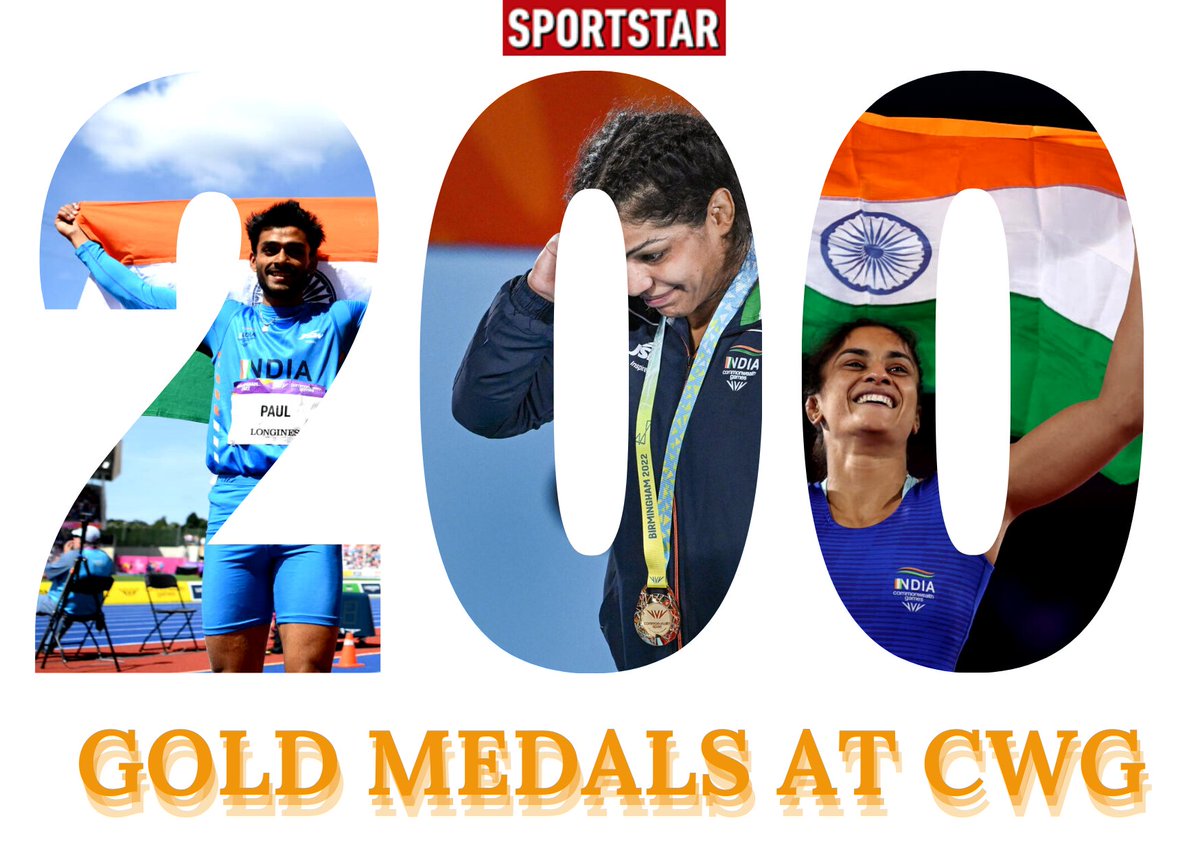 Sportstar (@sportstarweb) on Twitter photo Gold medal no. 2⃣0⃣0⃣!
India becomes the 4th nation to win 200🥇medals at the Commonwealth Games! 🇮🇳 Gold medal no. 2⃣0⃣0⃣!
India becomes the 4th nation to win 200🥇medals at the Commonwealth Games! 🇮🇳