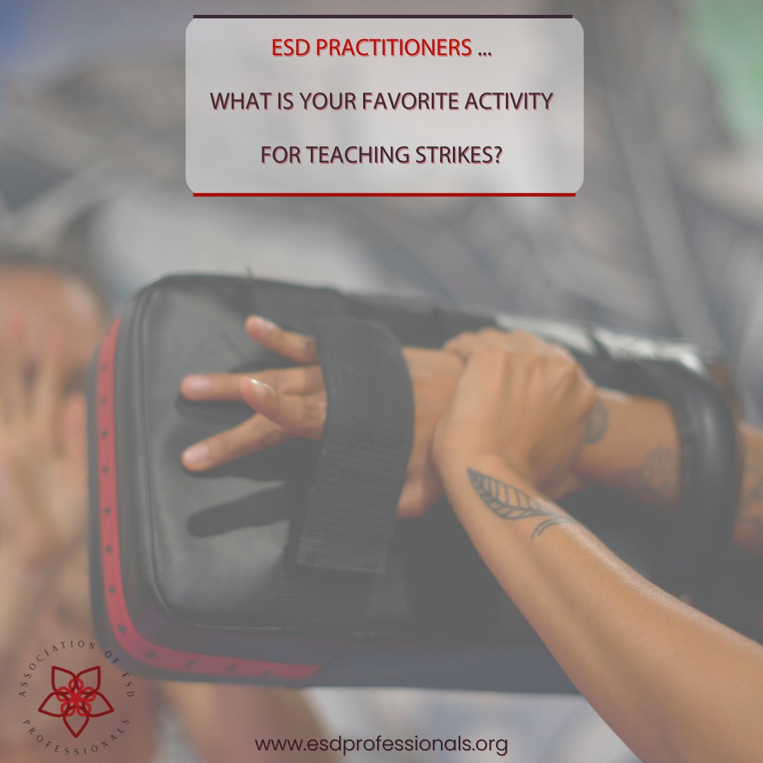 ESDProfessional's tweet photo. Do you have a favorite activity for teaching strikes in your Empowerment Self-Defense classes?
RT and share your tips with the community!
#ESD #EmpowermentSelfDefense #EmpoweringWomen #SelfDefenseInstructor #EmpowermentCoach #ESDInstructor #ESDProfessionals #SelfDefense https://t.co/3JcAIVYHqs
