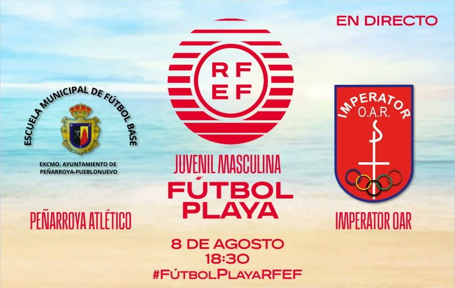 ImperatorOar's tweet photo. ⚽⛱️ [CTO. ESPAÑA]

Hoy debutamos en el Campeonato de España de fútbol playa que se disputa en Córdoba. 

Podéis ver los partidos a través del siguiente enlace:

• https://t.co/lhB5k6iGZA

#ForzaImper

#FutbolPlayaRFEF https://t.co/5sK7I6Juma