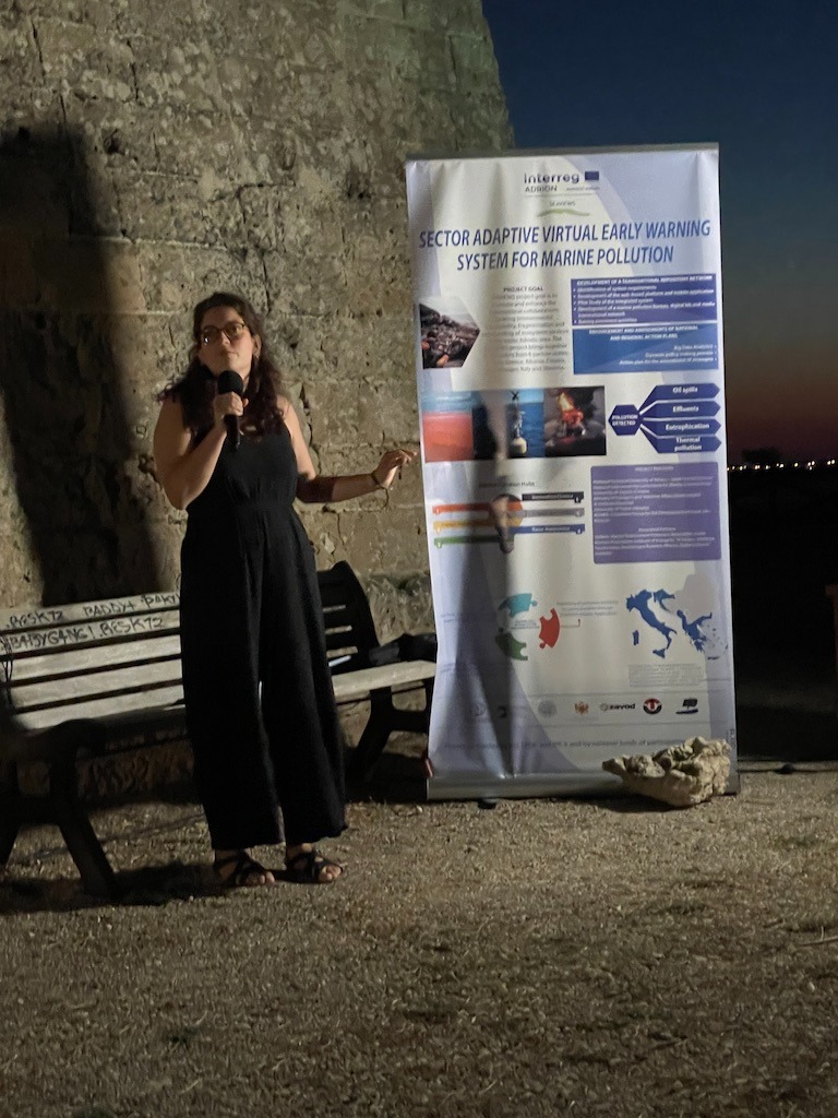 SInterreg's tweet photo. On 21st of July, during the weekly event “Prof alla Torre" organised by the Marine Biology station of Porto Cesareo (Lecce), members of CoNISMa reported on the #SEAVIEWS objectives and main strengths. Attendees were invited to download the mobile app and report pollution events. https://t.co/uQuoM6RL1R