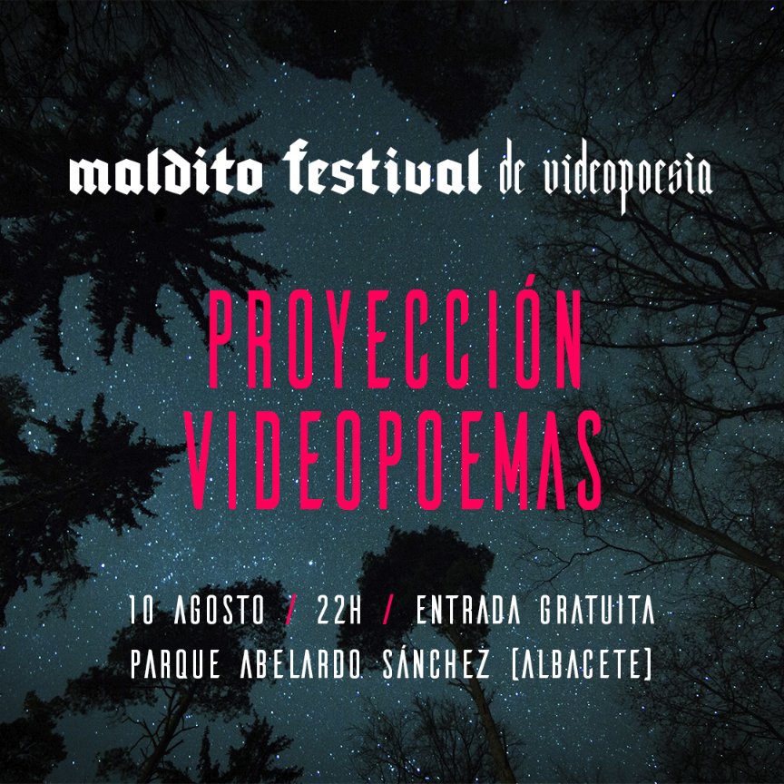 ⚡️𝟭𝟬 𝗔𝗚𝗢𝗦𝗧𝗢 / 𝟮𝟮𝗛 / 𝗘𝗡𝗧𝗥𝗔𝗗𝗔 𝗚𝗥𝗔𝗧𝗨𝗜𝗧𝗔 / 𝗣𝗔𝗥𝗤𝗨𝗘 𝗔𝗕𝗘𝗟𝗔𝗥𝗗𝗢 𝗦𝗔́𝗡𝗖𝗛𝗘𝗭 (𝗔𝗟𝗕𝗔𝗖𝗘𝗧𝗘)

Sesión de videopoemas bajo las estrellas.

👉bit.ly/3c0ijno

Organiza: <a href="/AytoAlbacete/">Ayuntamiento de Albacete</a> 

#Albacete #CineDeVerano #Videopoesía #VeranoCultural