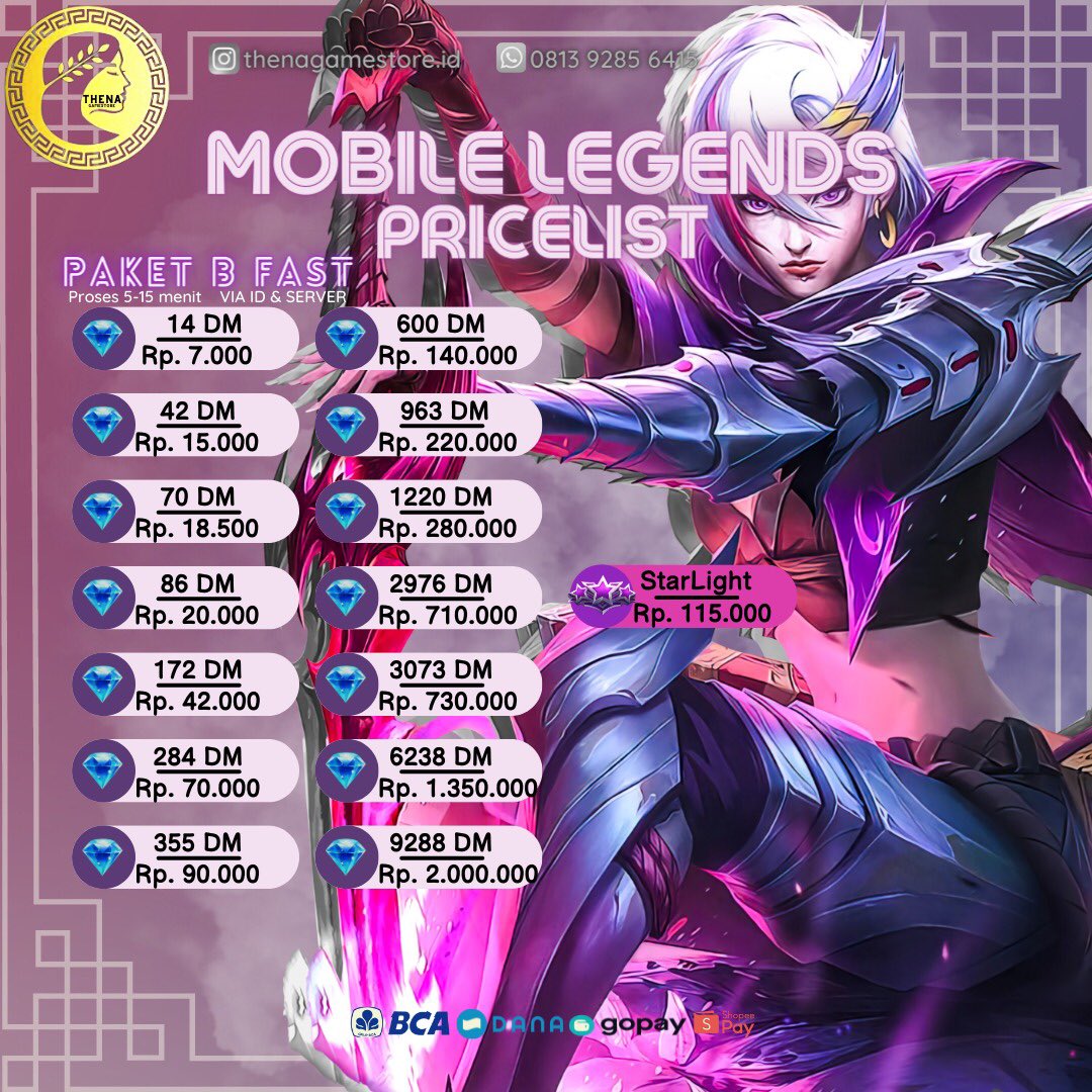 Thena || Jual Diamond ML • top up game tweet media