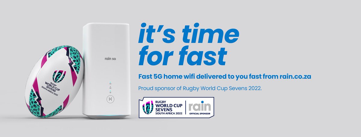 Mr_Moagi_Evans's tweet image. It’s time for fast. Fast 5G home wifi &amp;amp; fast rugby. rain South Africa Proud sponsor of Rugby World Cup Sevens 2022 🏈

#WorldCup2022 #FastRuby #Fast5G #5G #rain

@rainSouthAfrica