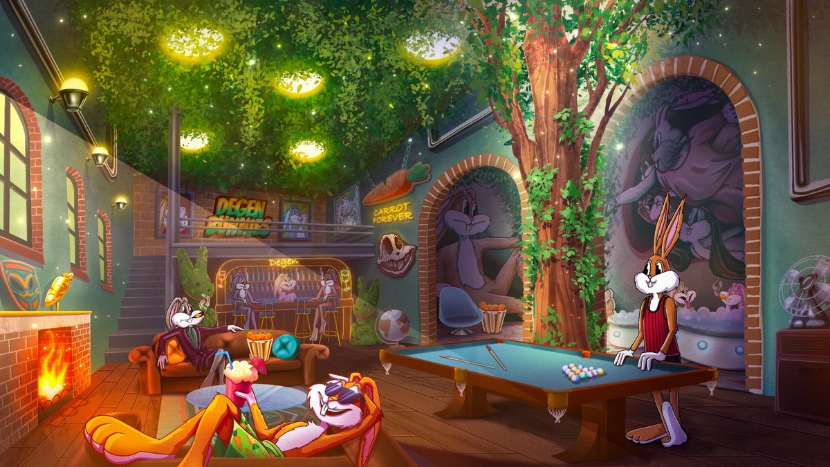 Who is ready to hang out at the bunny lounge? 🐰🥕

5 Bunnies will have a chance to win a WL if they like, RT &amp; leave a comment 👀

#cnft #cnfts #cnftcommunity #cnftdrop #cnftfriends #degenbunnies #ageofbunny #NFT #NFTCommunity