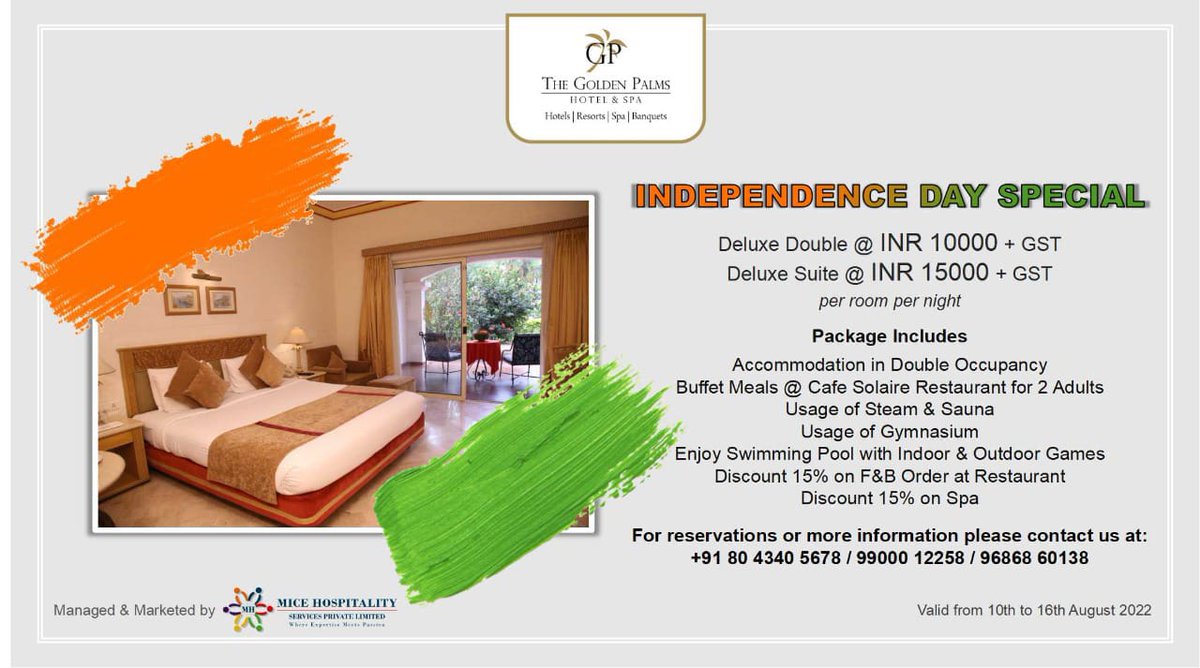_GoldenPalms's tweet photo. Give yourself and your family a well deserved getaway. Come to The Golden Palms Hotel for a WEEKEND GETAWAY. For reservations please contact: +91 88844 33113 / 96111 28350
𝐌𝐚𝐧𝐚𝐠𝐞𝐝 &amp; 𝐌𝐚𝐫𝐤𝐞𝐭𝐞𝐝 𝐛𝐲 𝐌𝐢𝐜𝐞 𝐇𝐨𝐬𝐩𝐢𝐭𝐚𝐥𝐢𝐭𝐲 𝐒𝐞𝐫𝐯𝐢𝐜𝐞𝐬
#MiceToMeetYou https://t.co/edn5ZRiI2J
