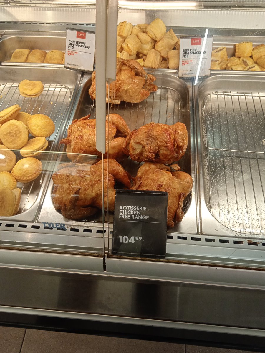 poormanscaviar's tweet photo. Fuck petrol and electricity prices. Shit just got real! Woolies rotisserie chickens just hit the R105!! https://t.co/smU81NP1Im