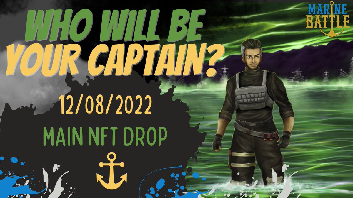 Find out about Marine Battle NFT packs: 
medium.com/@NFTmarinebatt… 🔥

🚢WHO WILL BE YOUR CAPTAIN?🚢

🔱 2x PROMO CARDS GIVEAWAY

⚓️ FOLLOW US
⚓️ LIKE&amp;RETWEET

🌊PREPARE FOR THE MAIN NFT DROP!🌊

#NFTs #NFTGiveaway #WAXP #playtoearn #P2E #NFTGame #cryptocurrency #GameFi