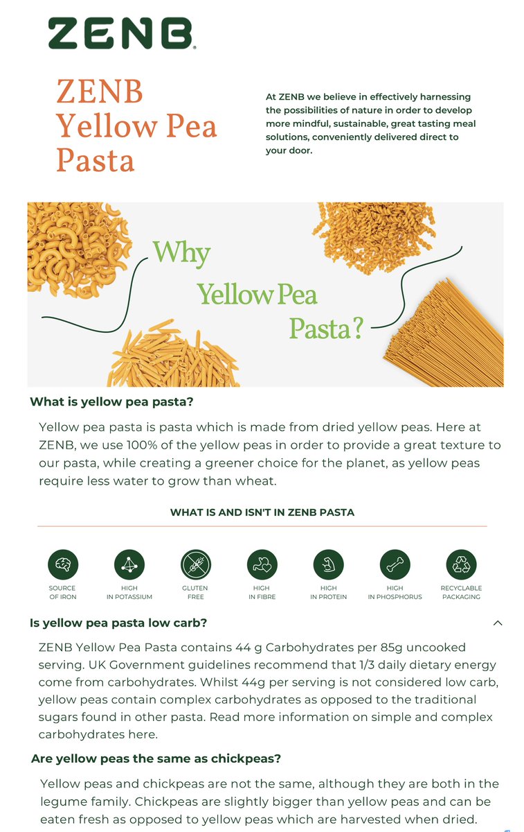 We now stock ZENB pasta, which is made from a single ingredient - yellow peas!  We couldn't tell the difference between ZENB and traditional pasta.  ZENB has many benefits; it is a great source of iron, high in potassium, protein and phosphorous and is gluten free.