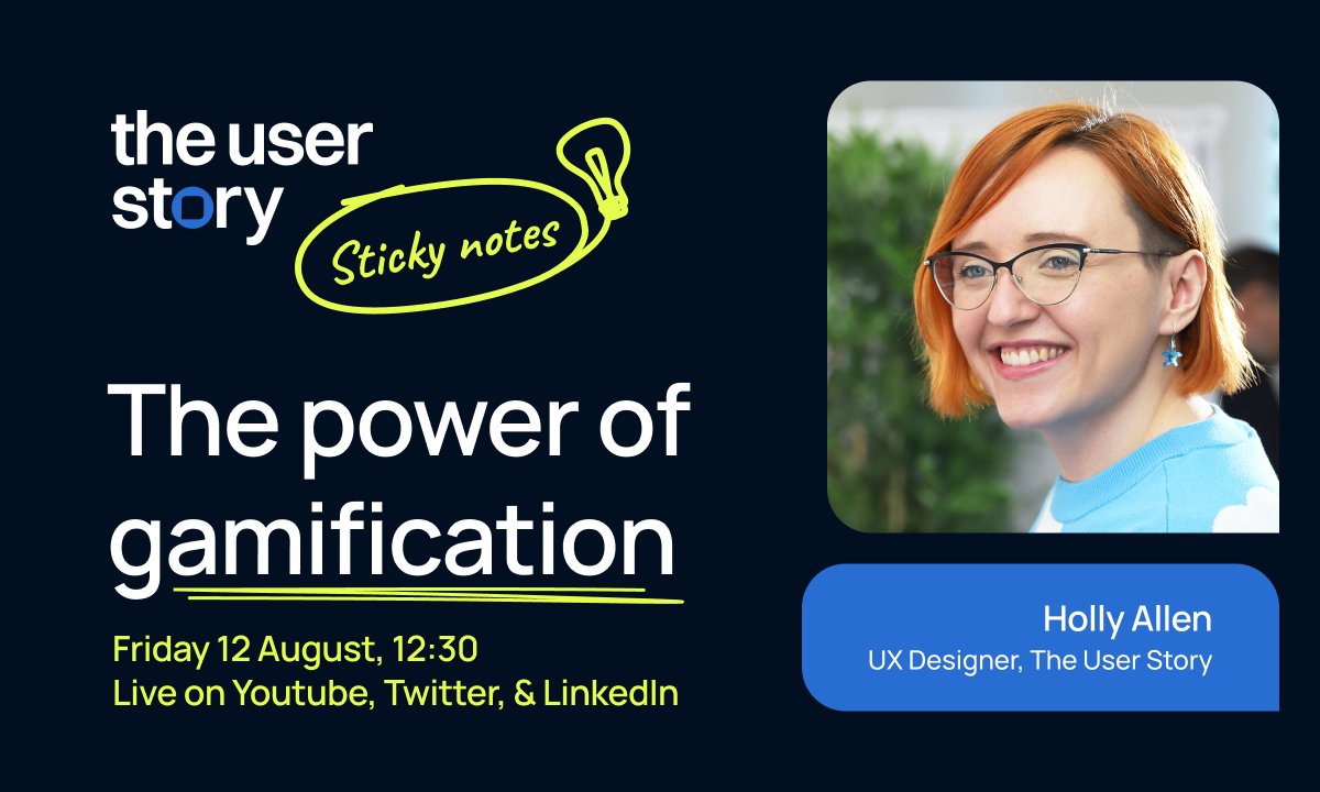 theuserstory's tweet photo. We're continuing our lunchtime talk series this week, with our designer Holly taking us through 'gamification', using game techniques and theories to make products more engaging.

Check it out on YouTube, Friday at 12:30, LIVE!

https://t.co/H8KKmLpNjM https://t.co/0i3tgQWo7K