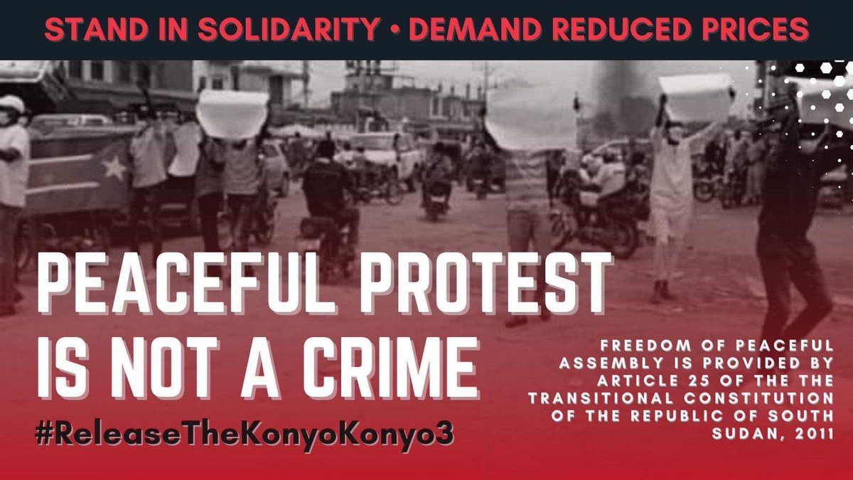 Number of those arrested increased to six including a V.O.A journalist, one of them shoot in the leg. All are detained in Malakia Police Station. Nobody is allowed to talk to them. #SSOT #SouthSudan <a href="/ayak_abyei/">The concerned Junubi (She/Her)</a> <a href="/RadioMiraya/">Radio Miraya</a> <a href="/USMissionJuba/">h1poc</a> <a href="/EyeRadioJuba/">Eye Radio</a>