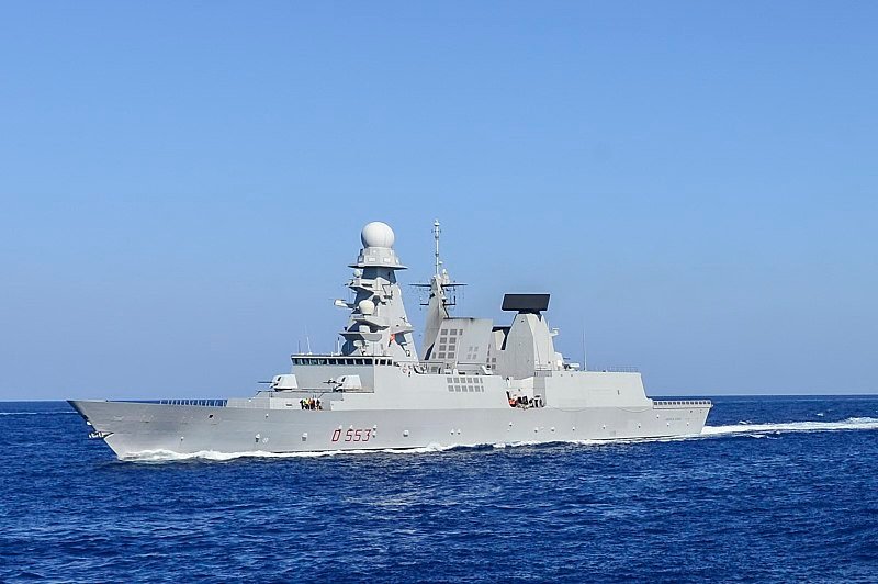 #AndreaDoria is a destroyer of the Italian Navy. She & her sister #CaioDuilio form the #AndreaDoriaclass; in turn these 2ships, and the French vessels #Forbin and #ChevalierPaul, belong to the Horizon class. Andrea Doria has the hull number #D553 according to NATO classification.