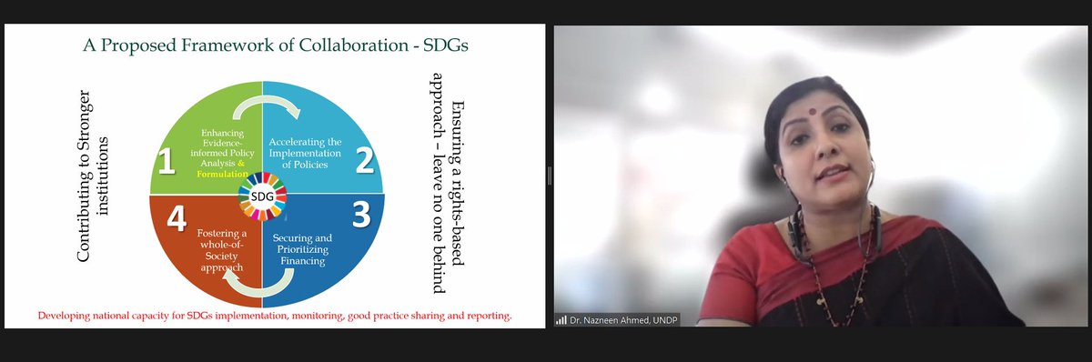 DevCooperation's tweet photo. At #Bangladesh #ActionDialogue Dr Nazneen Ahmed @UNDP_BD outlines a 4-pillars framework to work more effectively with all development partners, including better data for more evidence, accelerated policies, prioritization of finance, whole-of society approach.
#DevCoSummit #GPEDC https://t.co/E66HTo6Ov9