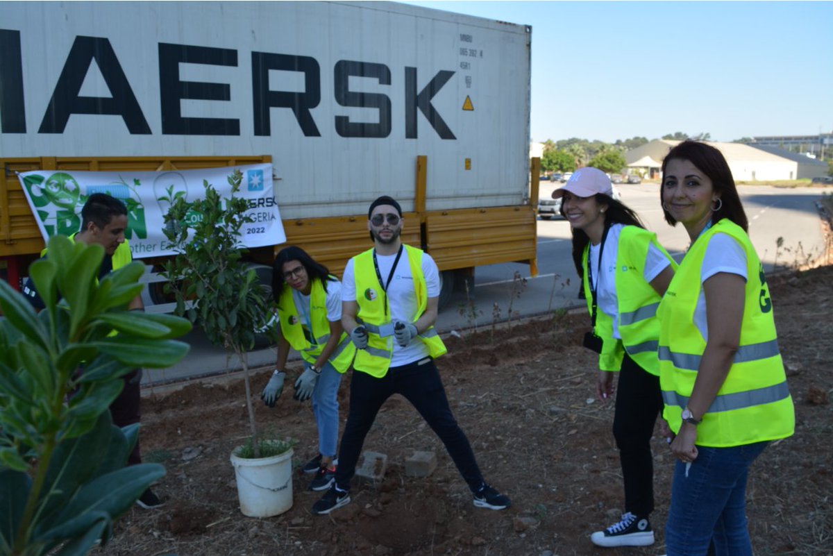 Recently, #Maersk colleagues came together to plant 30 trees outside our office Algeria🌳  The purpose of the initiative was to plant trees that will grow and some day provide food and shelter to wildlife in the city, and create a greener and healthier future. 

#Sustainability