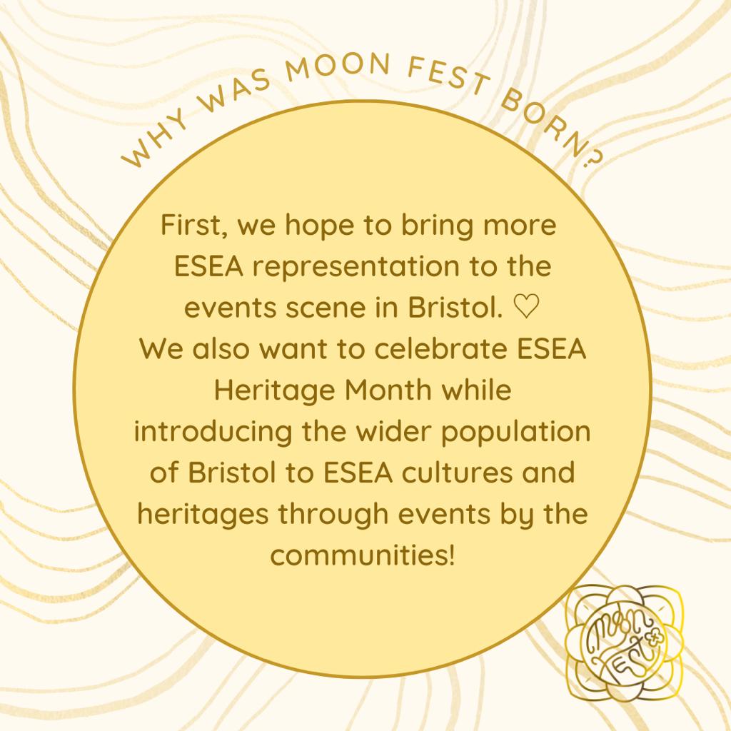We at ESEAS Bristol are organising MOON FEST, a brand new arts &amp; culture festival celebrating East &amp; South East Asian (ESEA) creatives and communities in Bristol! 🌝

Stay tuned to find out how to join us on September 10 @ArnolfiniArts 

#ESEASBristol #MoonFest2022