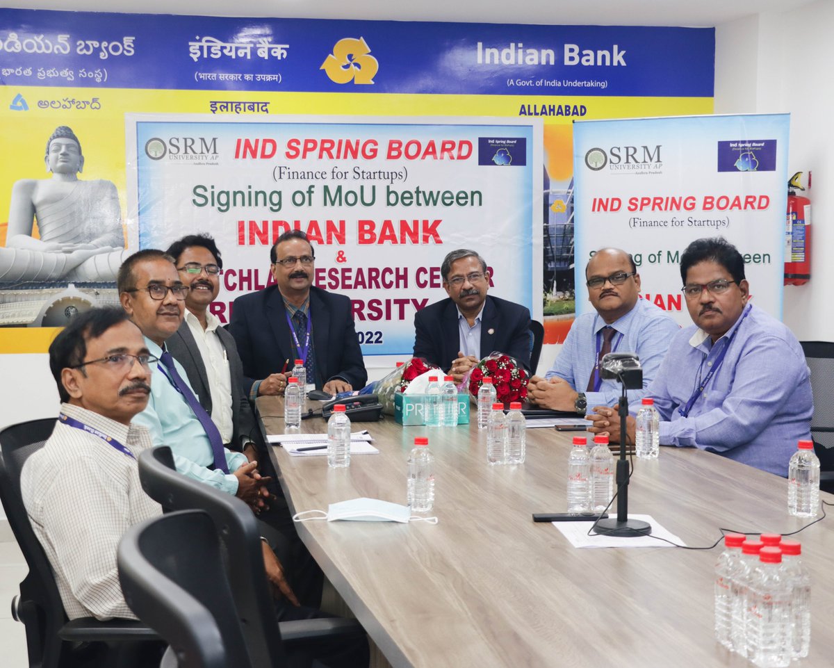 SRMUAP's tweet image. #IndianBank inks #MoU with #Hatchlab Research Centre, #TBI of #SRMUniversityAP to launch &apos;IND Spring Board&apos;, an initiative for financing start-ups and MSMEs. The bank will extend loans of up to Rs. 50 crores
#SRMAP #BusinessIncubator #Startups #Entrepreneurship  #INDSpringBoard
