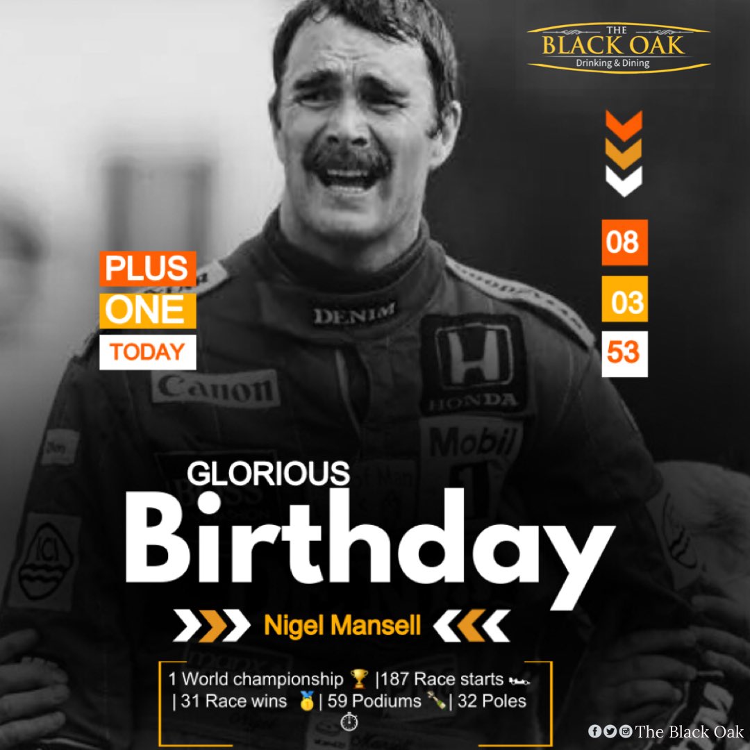 Happy 69th birthday to Nigel Mansell!  