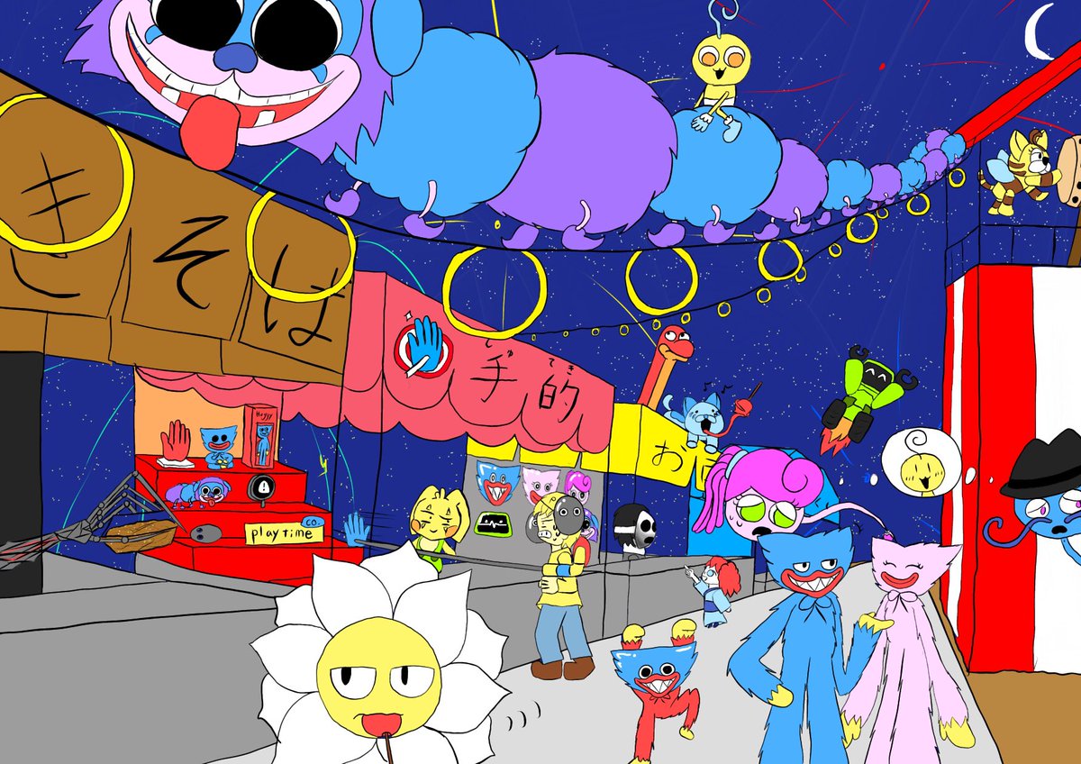 1周年記念イベントが ポピープレイタイム ポピー 絵 イラスト 子供の絵