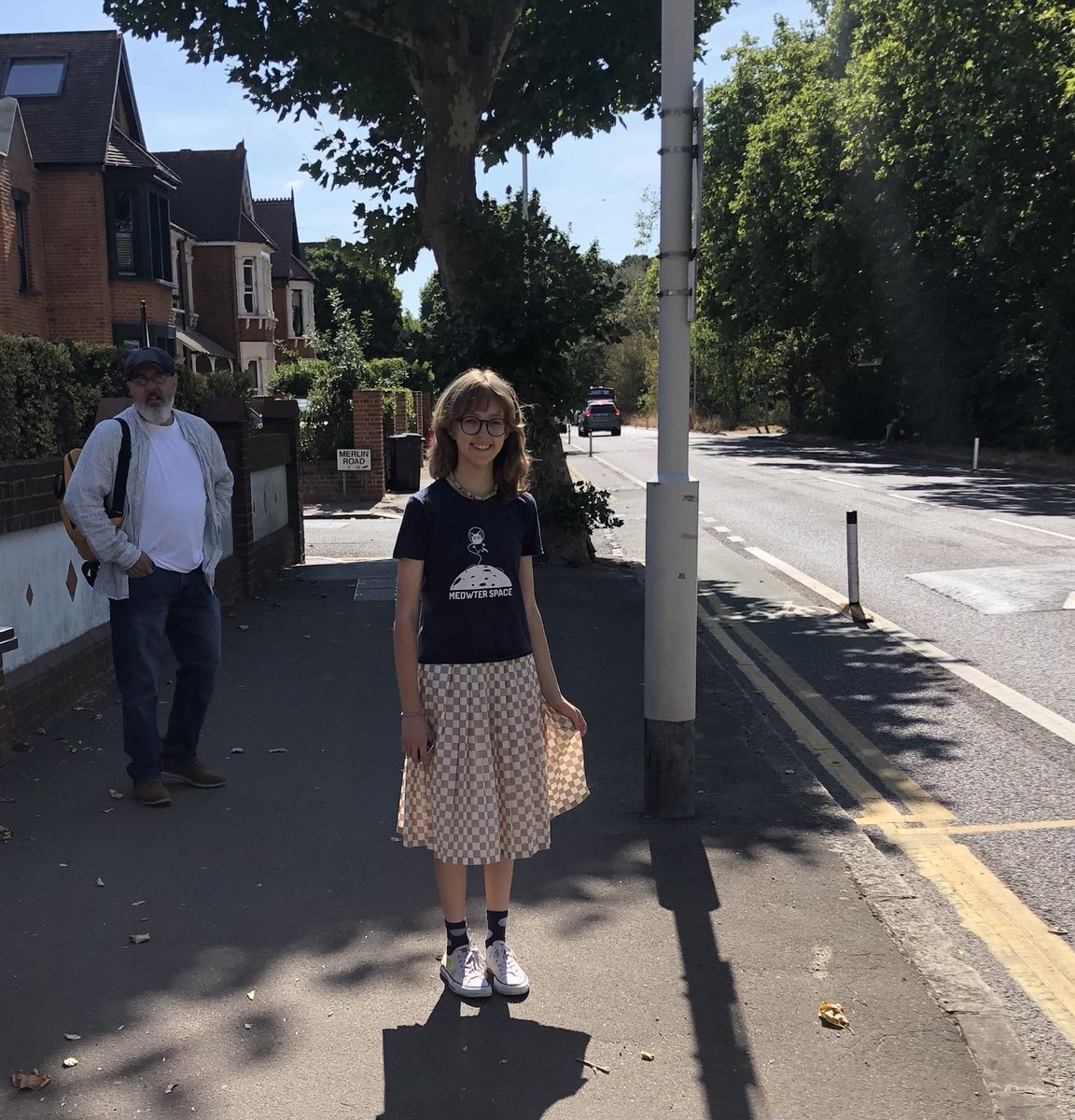 lucigosling's tweet photo. Going for a Shoreditch mooch/shopping trip with this one. With her self-cut neo-mullet, customised Converse &amp; vintage skirt from ⁦@GiGisDressingRM⁩ she’ll fit right in. https://t.co/igyylc8F0W