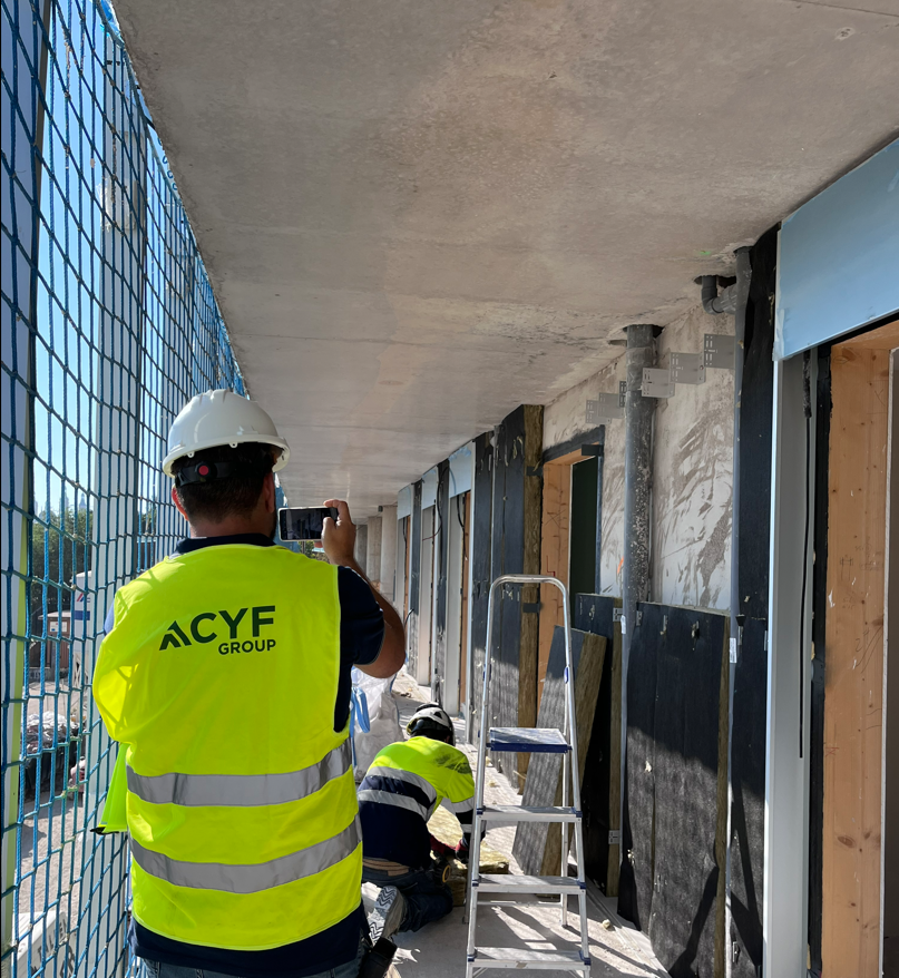 ACYFGroup's tweet photo. Así continúa la fase 3 de las obras del Edificio #Skyline en #Zaragoza. #ACYF se encarga de la fabricación e instalación de la retícula de perfiles de aluminio para la fachada y su acristalamiento; así como la instalación de la #fachadaventilada de #fibrocemento @EQUITONE_es . https://t.co/pGgwBBAskY